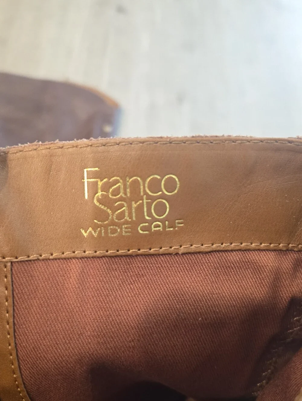 Franco Sarto Haylie Brown Wide Calf Leather Riding Boots Sz 9